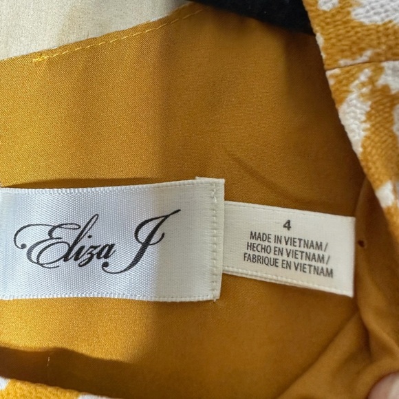 Eliza J Marigold Floral Mini Dress Size 4 - Picture 9 of 11